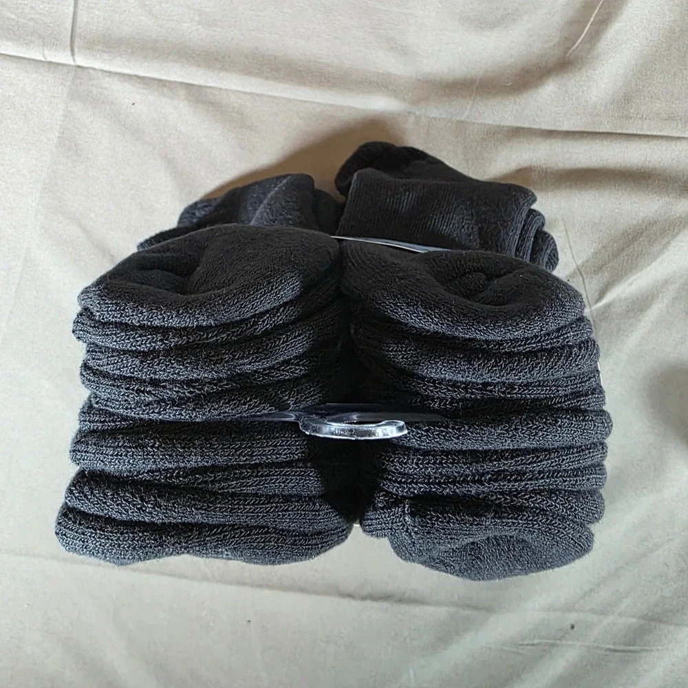 Cat & Jack Kids Black Ankle Socks 10 Pair Pack Cushioned Sole Size L 3-7